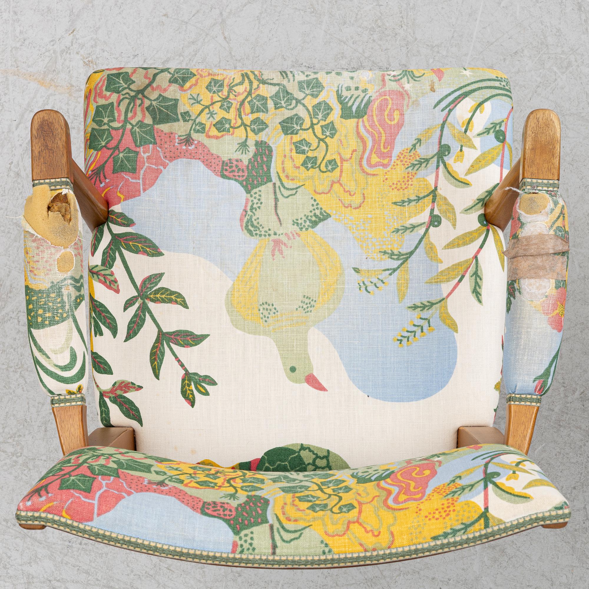 Josef Frank, a pair of model 695 armchairs, Svenskt Tenn.