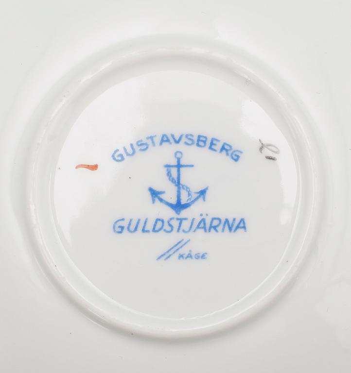 MOCCASERVIS, 12 del, porslin, Guldstjärna, Wilhelm Kåge, Gustavsberg.