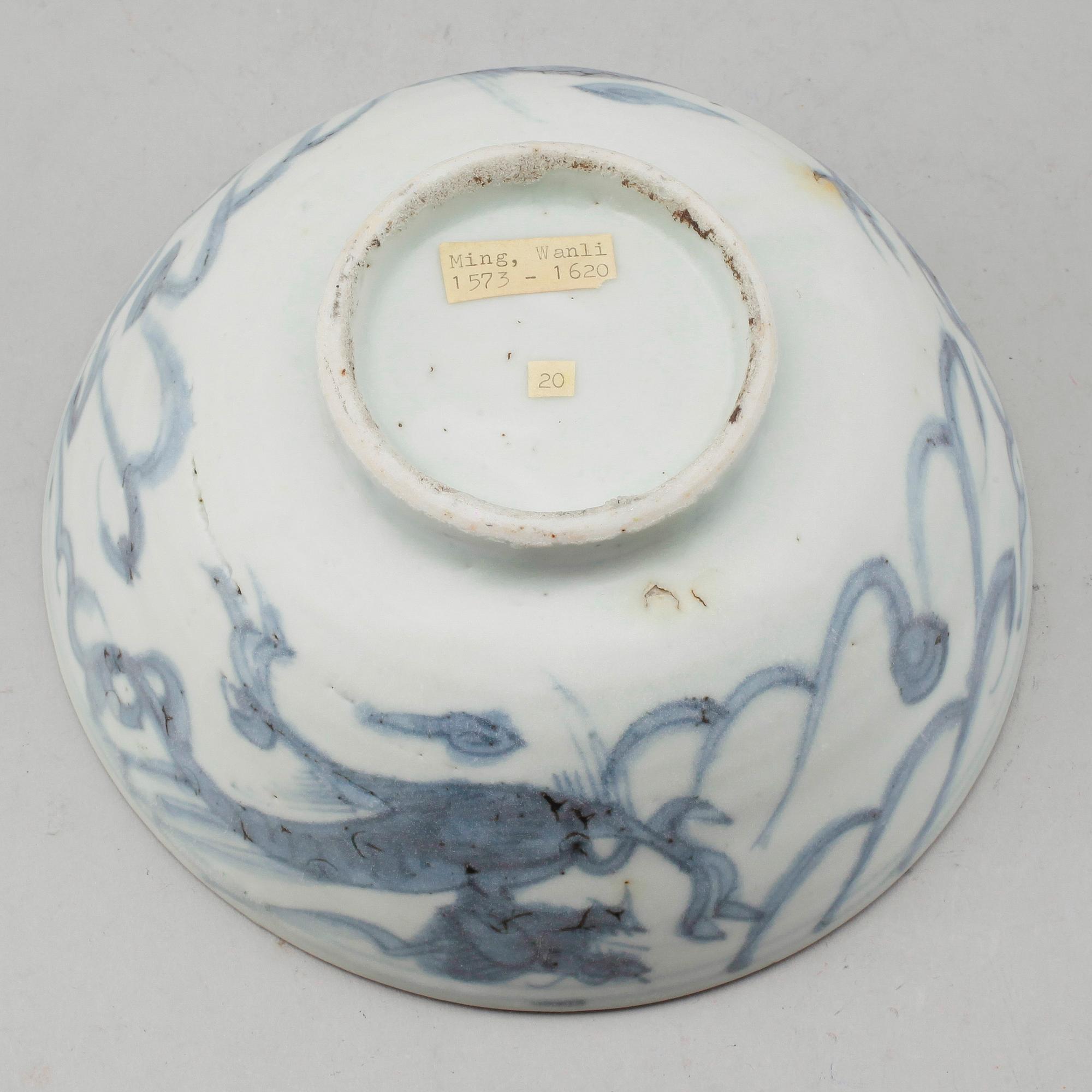 SKÅL, porslin, Kina, Ming Wanli 1500-/1600-tal.