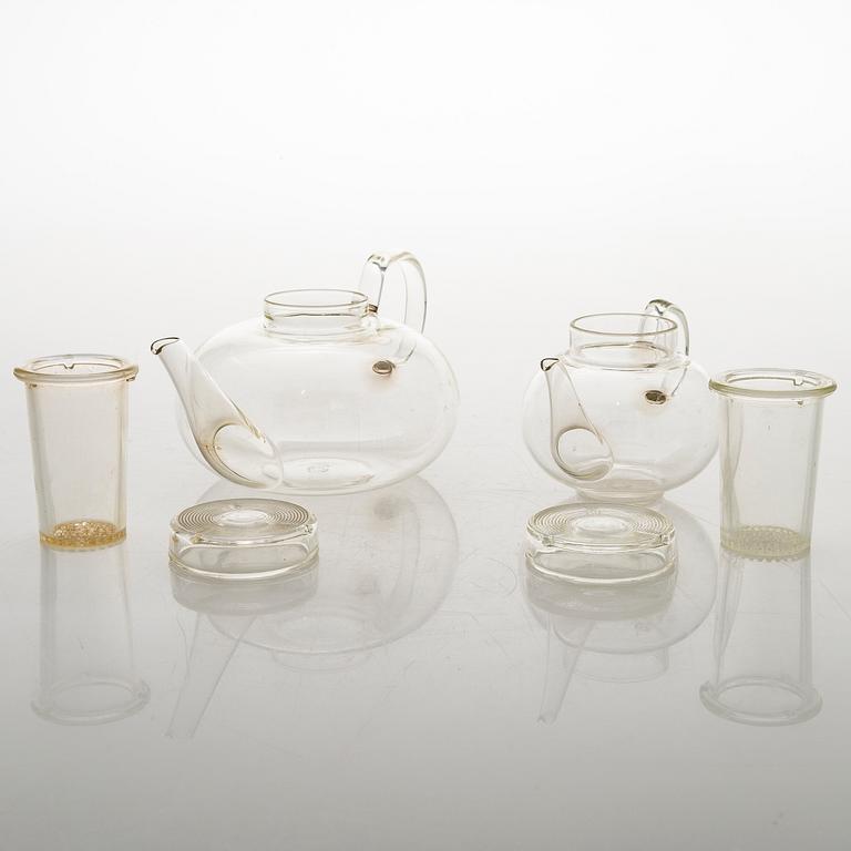 WILHELM WAGENFELD, 16-piece 1930/40's teaset for Jenaglas, Paltex, Schott Mainz.