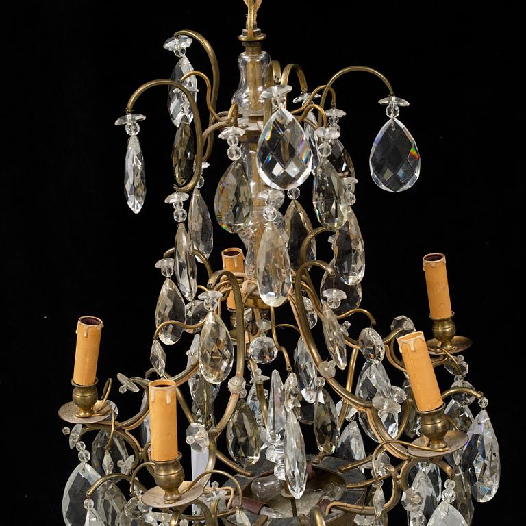 A Rococo style chandelier, mid 20th Century.