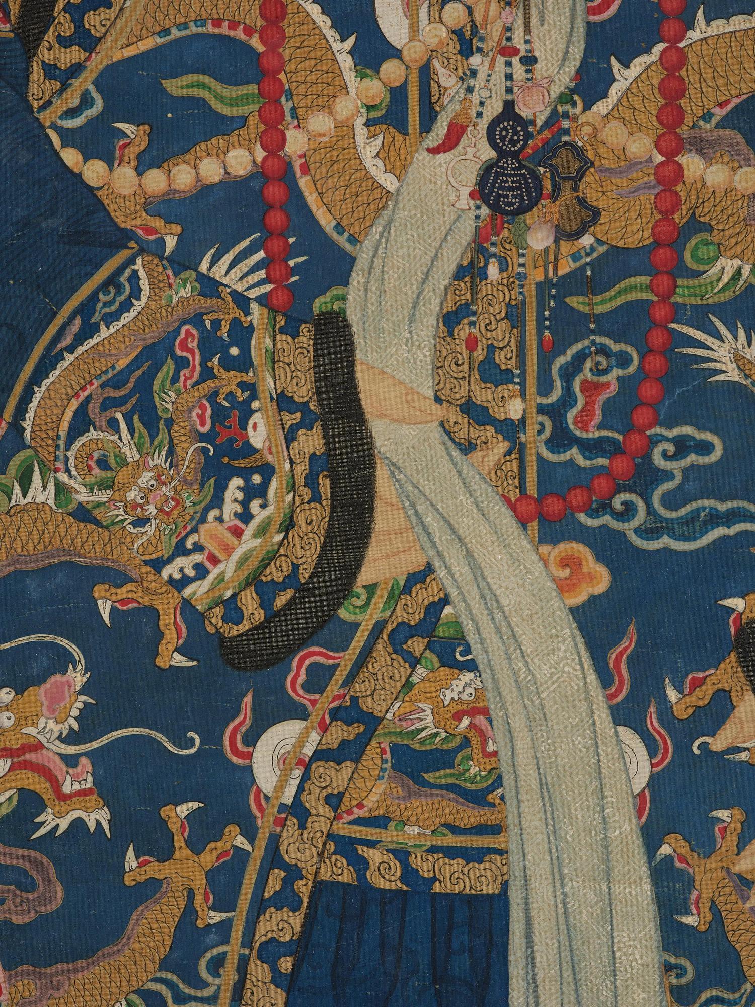 A painting of a high ranking noble woman, Qing dynasty, 19th century. Anonymous artist.