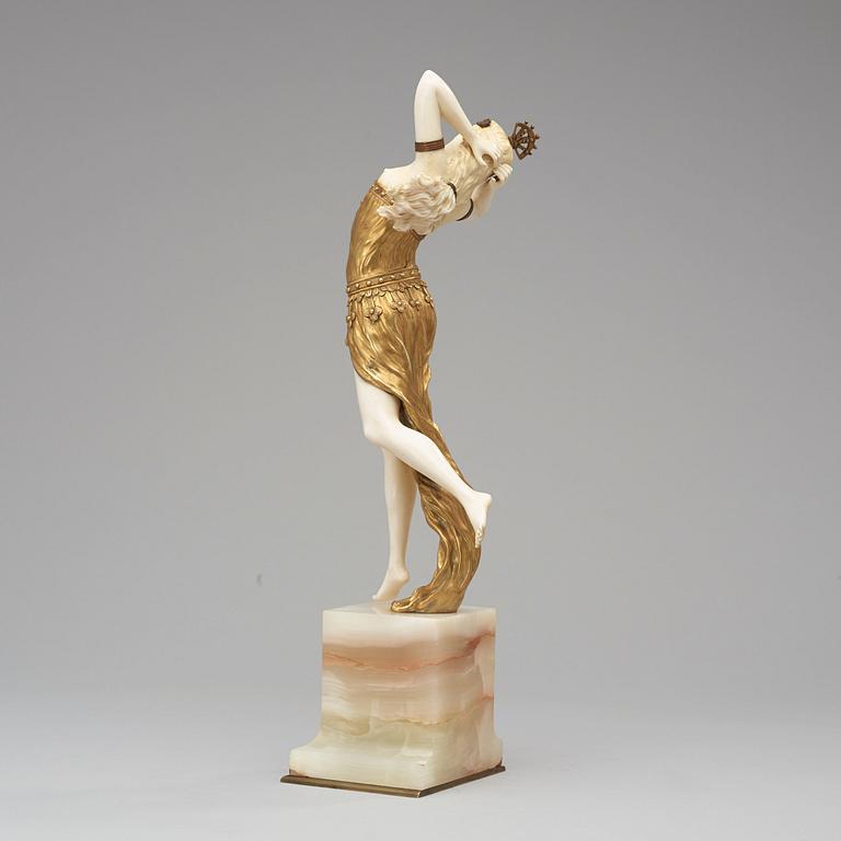 A Henry Fugère gilt bronze and ivory 'Salome' sculpture, France ca 1925.