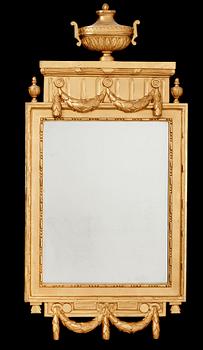 1261. A Gustavian mirror by P Westin, dated 1778.