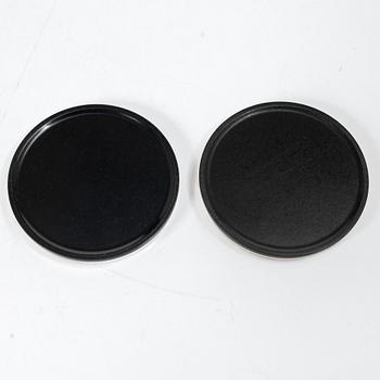 Guldsmedsaktiebolaget (GAB), Ashtrays, 4 pieces, silver and Bakelite, Stockholm, 1946–1968.
