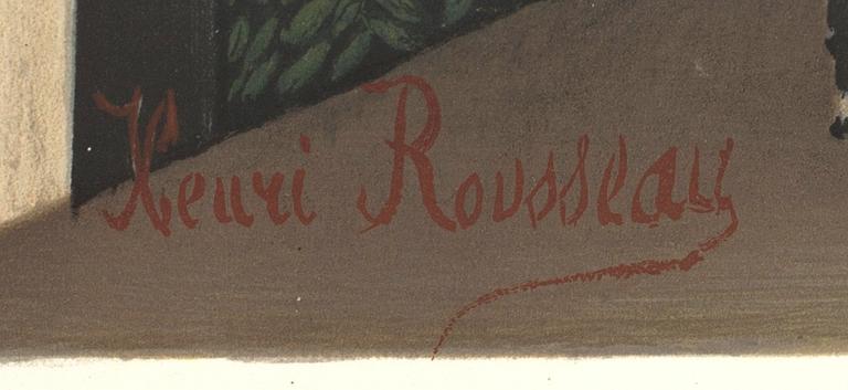 HENRI ROUSSEAU, efter, färglitografi, signerad i trycket, ur Derrière le Miroir nr 133-134 1962.
