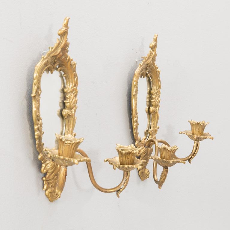 Spegellampetter ett par Rokoko-stil 1900-talets första hälft.
