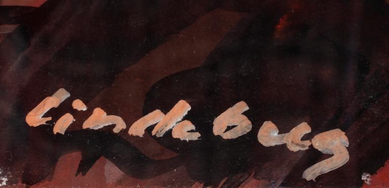 LARS LINDEBERG, gouache på papper, sign.