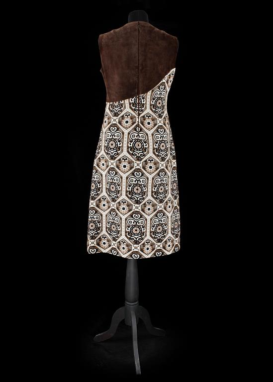RÈTY, tvådelad ensemble bestående av klänning och kappa, 1960/70-tal.