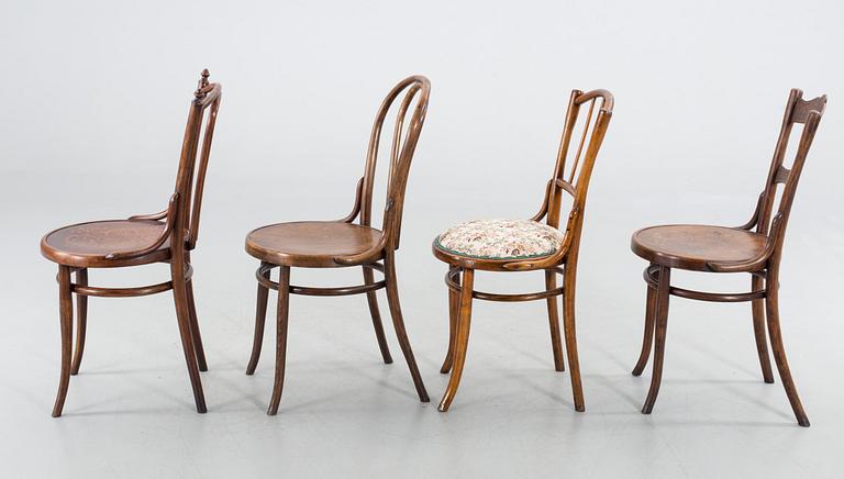 STOLAR, 4 st olika modeller. En märkt Thonet.