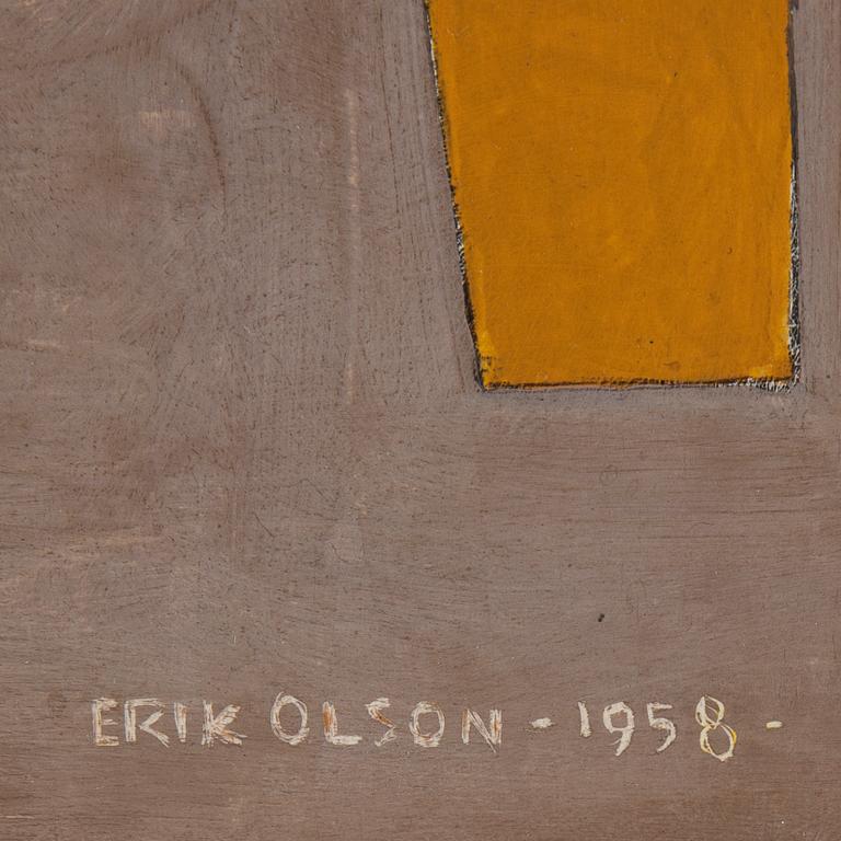 ERIK OLSON, pannå, signerad Erik Olson och daterad 1958.