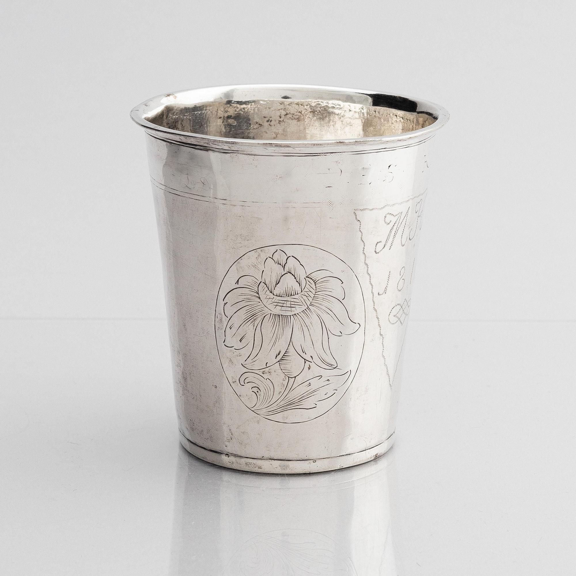 Lorens Andersson Wall, bägare, silver, Norrköping (verksam 1682-1695-). Barock.