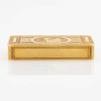 Isaac Malmborg, dosa, 18K guld, Stockholm 1813.