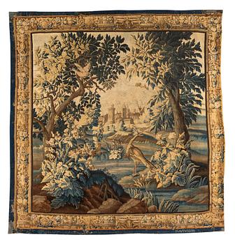 265. Vävd tapet, "Verdure", gobelängteknik, ca 312-318 x 302-307 cm, Aubusson omkring 1700-1700-talets förra hälft.