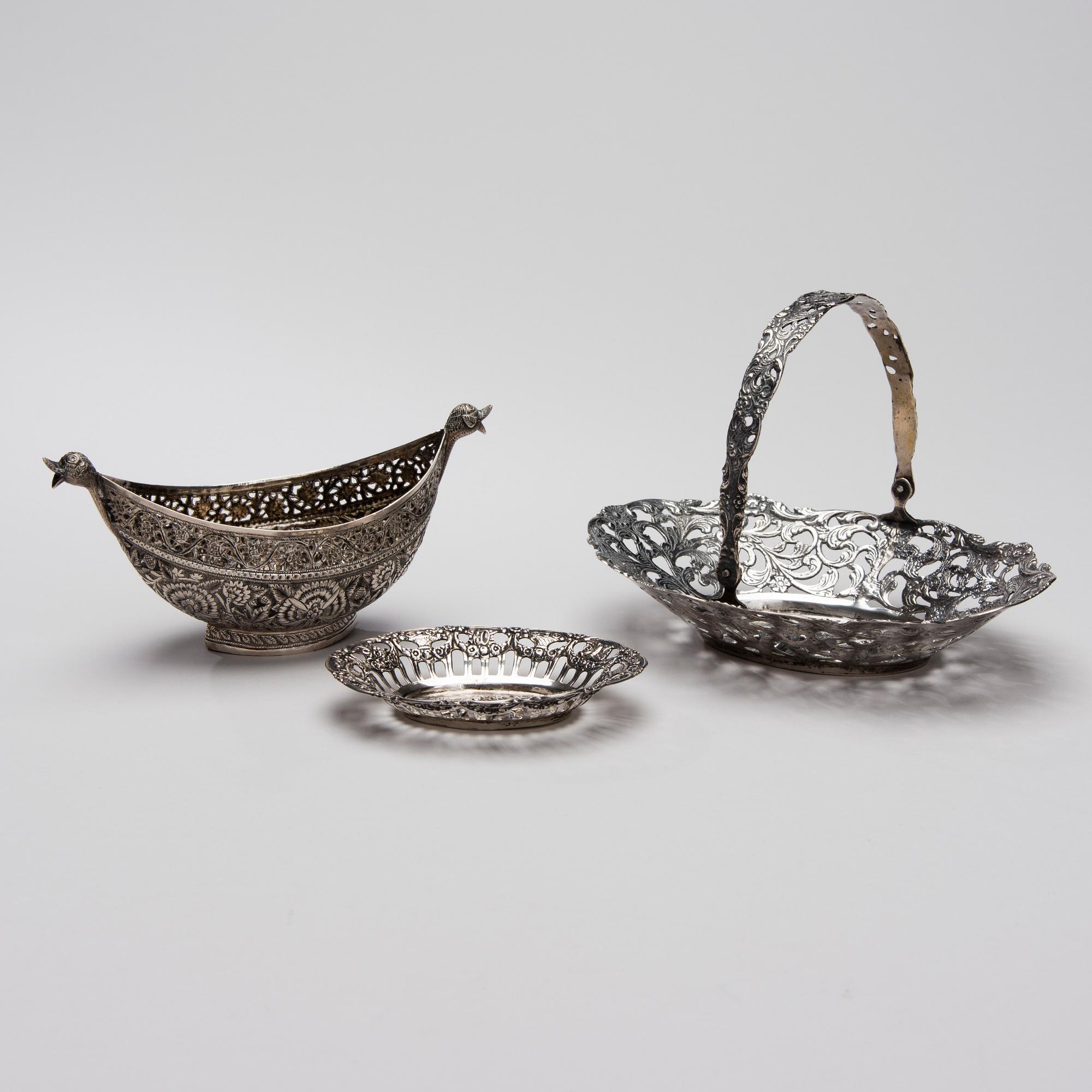 SKÅLAR 3 ST, silver, finska importstämplar. Vikt 329 g.