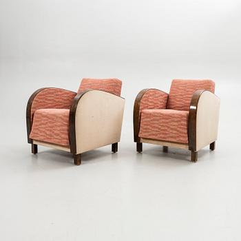 Armchairs, a pair, Art Deco, first half of the 20th century.