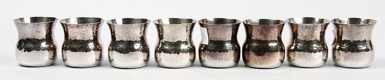 BÄGARE, 8 st, silver, Erik Löfman, MGAB, Uppsala, 1981.