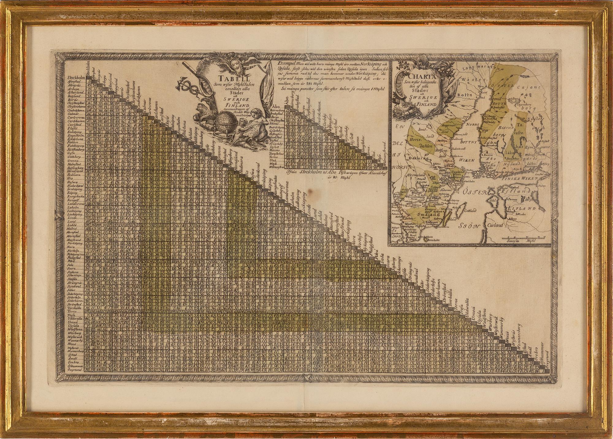 Carl Bergquist, handkolorerat kopparstick, 1700-talets mitt.