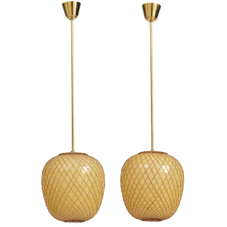 Swedish Modern, a pair of ceiling lamps, 1940s.