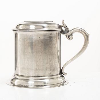 A Mexican sterling silver tankard, mark of Juventino Lopez Reyes, mid-20th century.