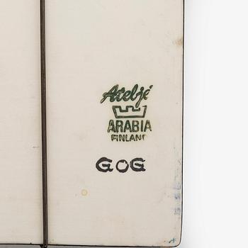 Gunvor Olin-Grönqvist, Wall plaque, ceramic, signed, Arabia.