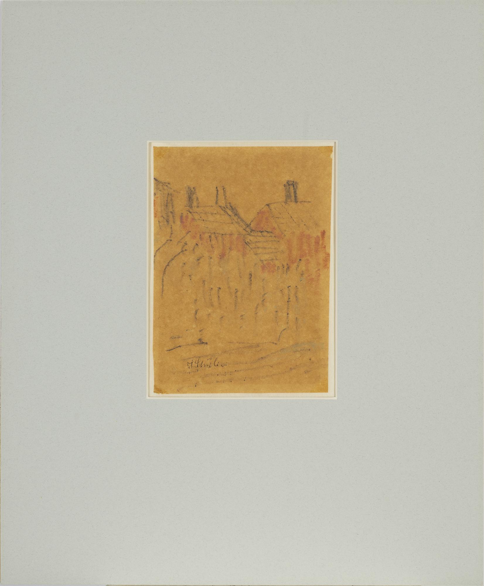 Inge Schiöler, chalk drwaing, signed.