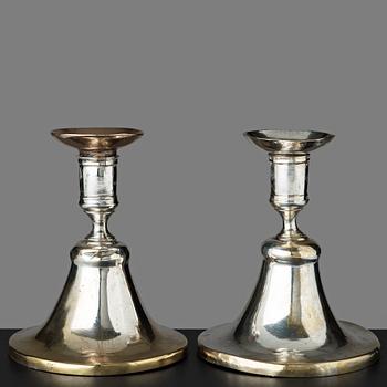 118. A pair of Swedish 18th century candlesticks.