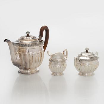 Coffee service, three parts, silver, Kultakeskus Oy, Hämeenlinna,  1976 - 1979.