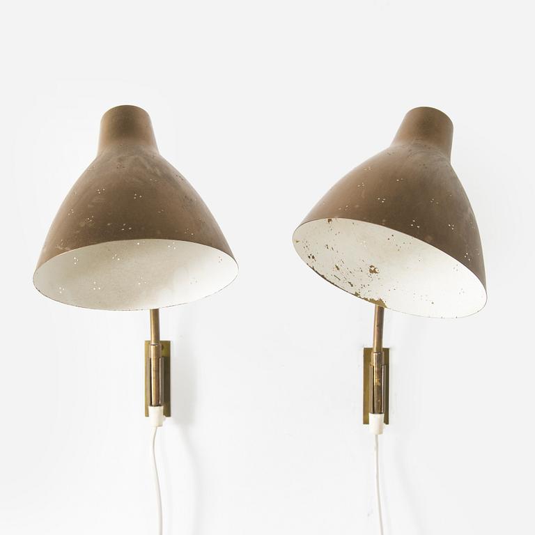 Lisa Johansson-Pape, a pair of mid-20th century '3055' wall lights for Stockmann Orno, Finland.