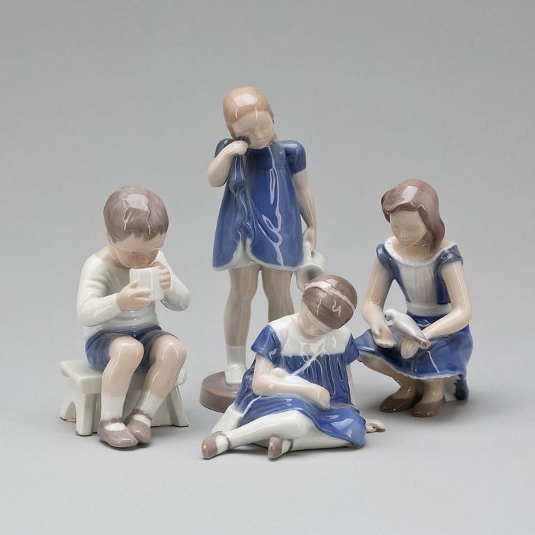 FIGURINER, 4 st, porslin, Bing & Gröndahl.