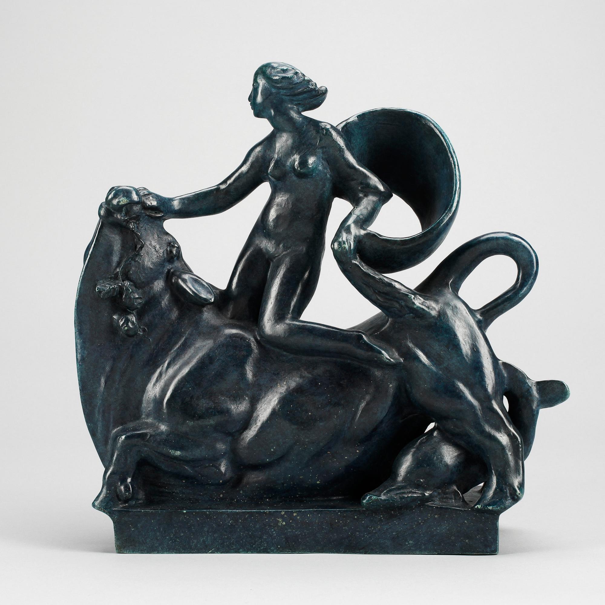 CARL MILLES, efter, skulptur, blåpatinerad brons, Millesgården.