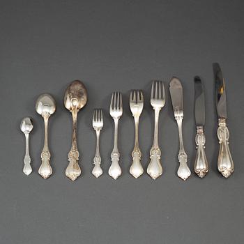 CG HALLBERG and GAB, a part 'Olga' silver cutlery, 1948-1978 (112 pieces).