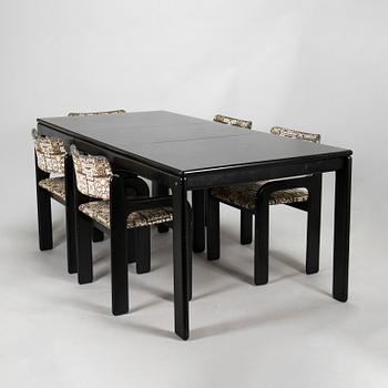 Eero Aarnio, matbord och stolar, 5 st, "Flamingo", Asko 1970-tal.