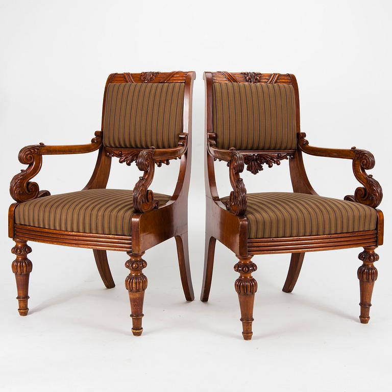 KARMSTOLAR, ett par, biedermeier, Ryssland 1800-talets första hälft.