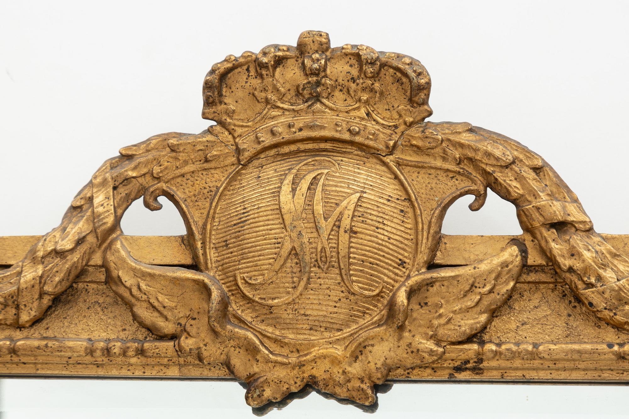 Mirror wall sconces a pair, Gustavian style, circa 1900.