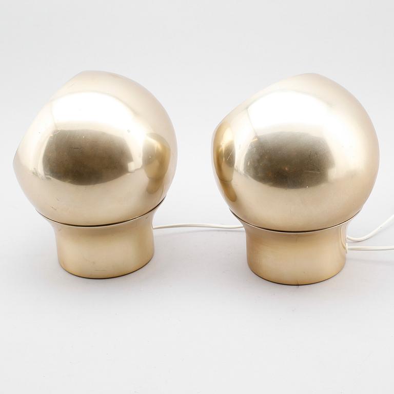 VÄGGLAMPOR, 1 par, "Typ Klot 3 ", Hemi, 1900-talets andra hälft.