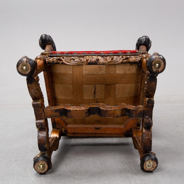 A Swedish Baroque armchair, early 18th century.