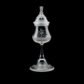 LOCKPOKAL, glas, Simon Gate, Orrefors 1976, numrerad 159/500.