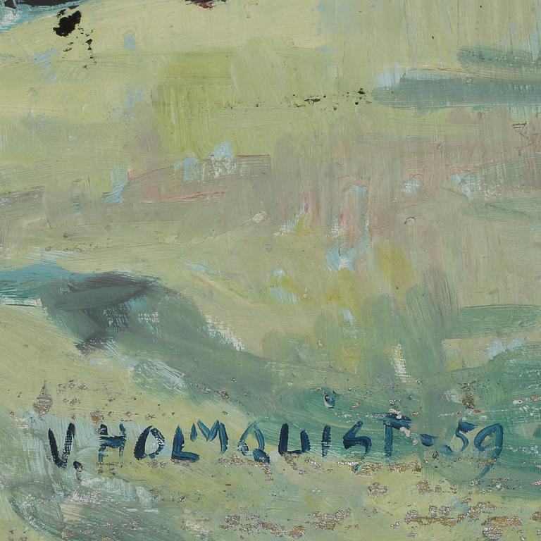 VERNER HOLMQUIST, olja på pappannå, signerad
 och daterad 1959.