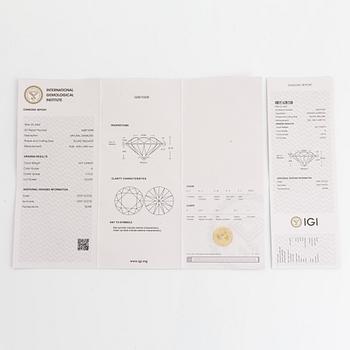 Ring, med  briljantslipad diamant 2,07 ct, medföljande IGI report.