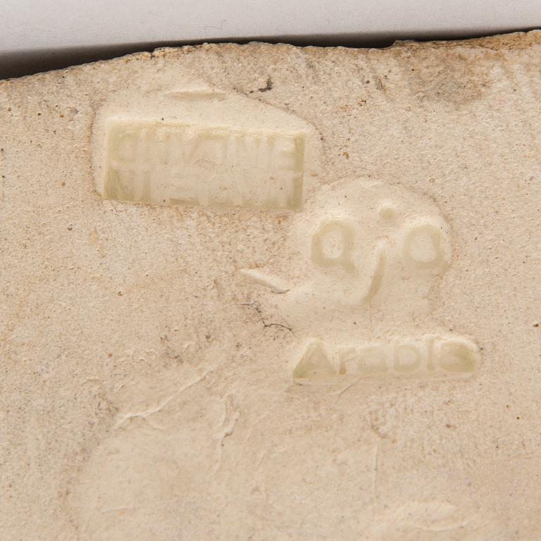 A 1930s ceramic sculpture signed Aja Arabia, Made in Finland.