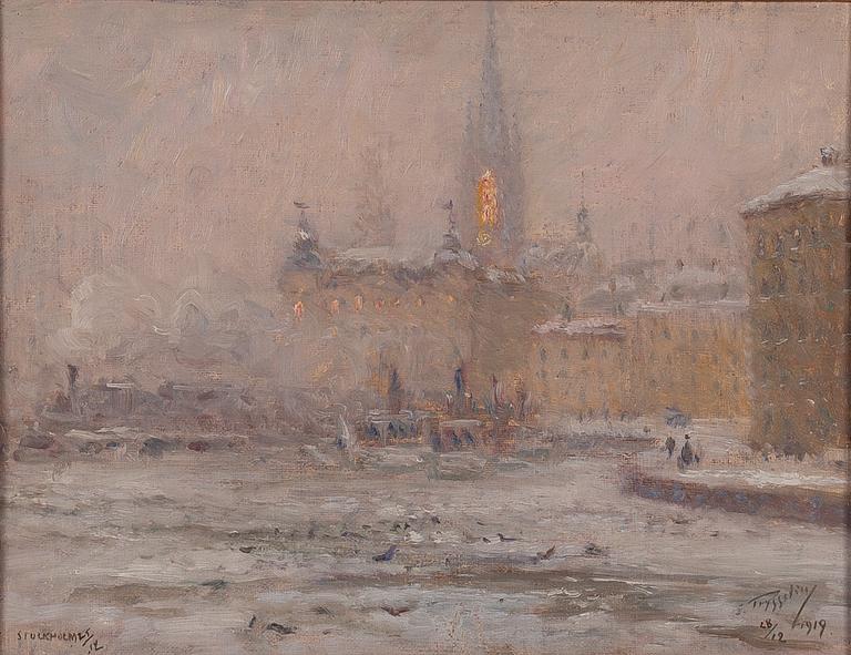 Erik Tryggelin, Vintervy mot Riddarholmskyrkan.