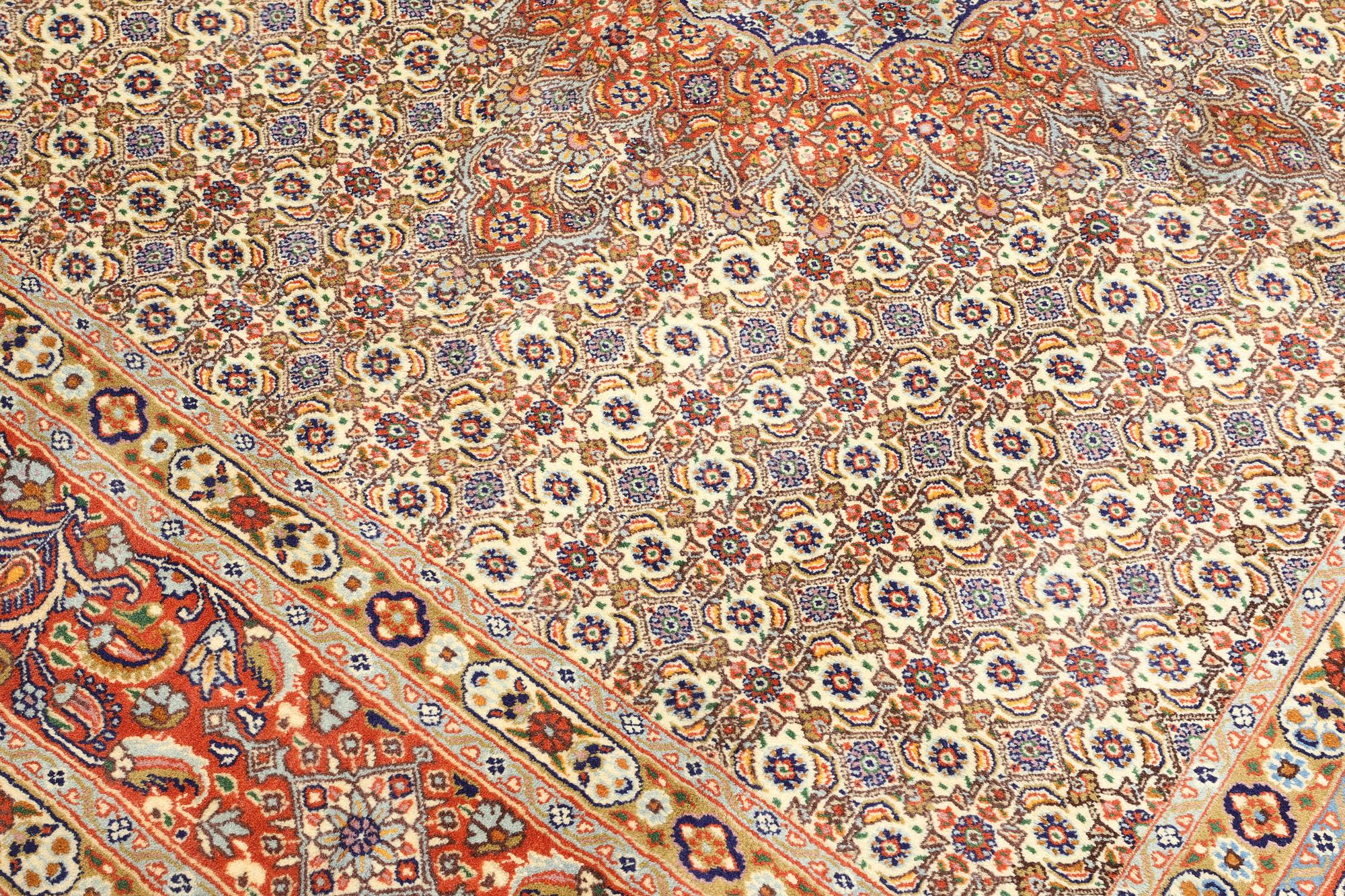 A part silk Moud carpet, c. 223 x 216 cm.