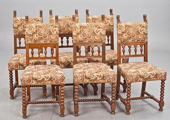 STOLAR, 6 st. Nybarock. Sekelskiftet 1800/1900.