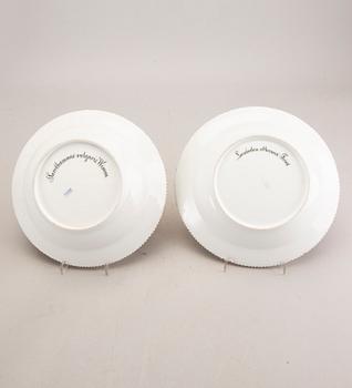 Tallrikar, 2 st, "Flora Danica", Royal Copenhagen Danmark sent 1800-tal.