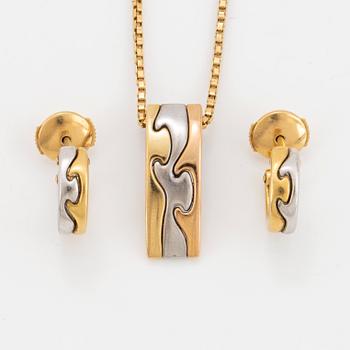 GEORG JENSEN, Set, Fusion, earrings and pendant 18K guld.