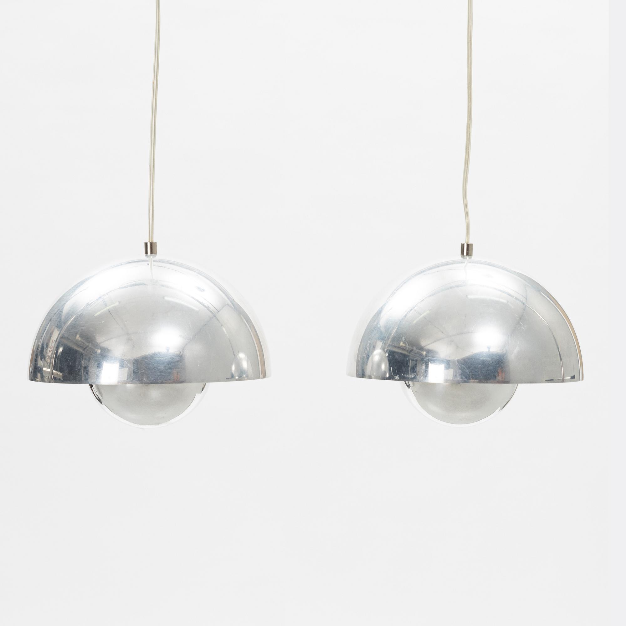 Verner Panton, taklampor, ett par, "Flower Pot", Unique Interieur, Danmark.