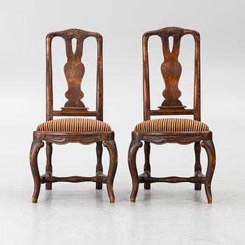 Pair of Rococo chairs, 18th century.