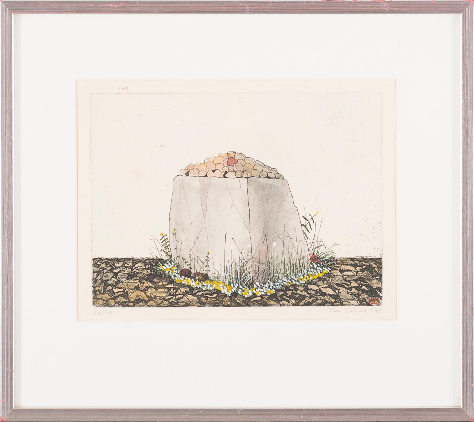 STEN EKLUND, hand colored etching, numbered 26/30, signed and dated 1973.