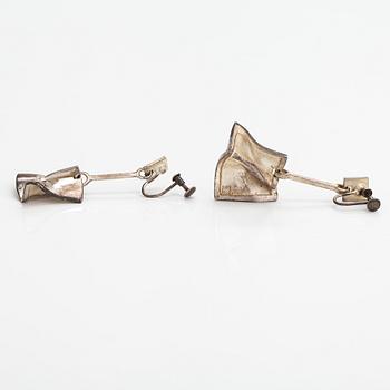 Björn Weckström, A pair of sterling silver earrings "Galactic wind". Lapponia 1972.